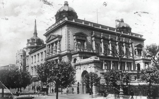Стари двор Обреновића (данас Скупштина града Београда), око 1926, ИАБ, Зф.