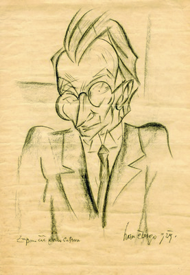 Иван Чарго, Отон Жупанчич, карикатура, 1929. Иван Чарго био је словеначки сликар, илустратор, сценограф и карикатуриста, ИАБ, Пф Г.