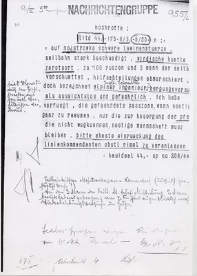 Fotografija telegrafskega sporočila 10. armade, 8. 3. 1916.
