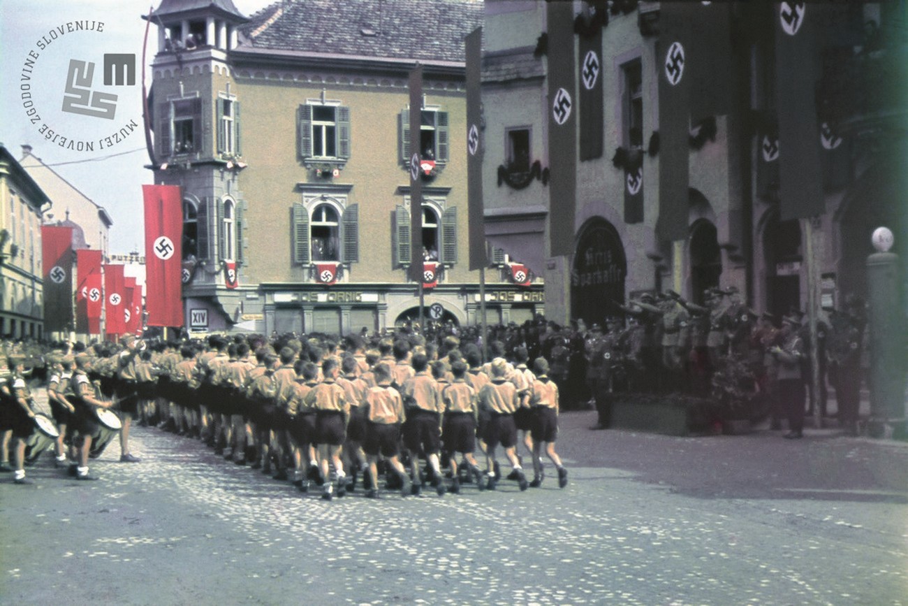 Hitlerjugend parade, Ptuj, 1941. MNZS.