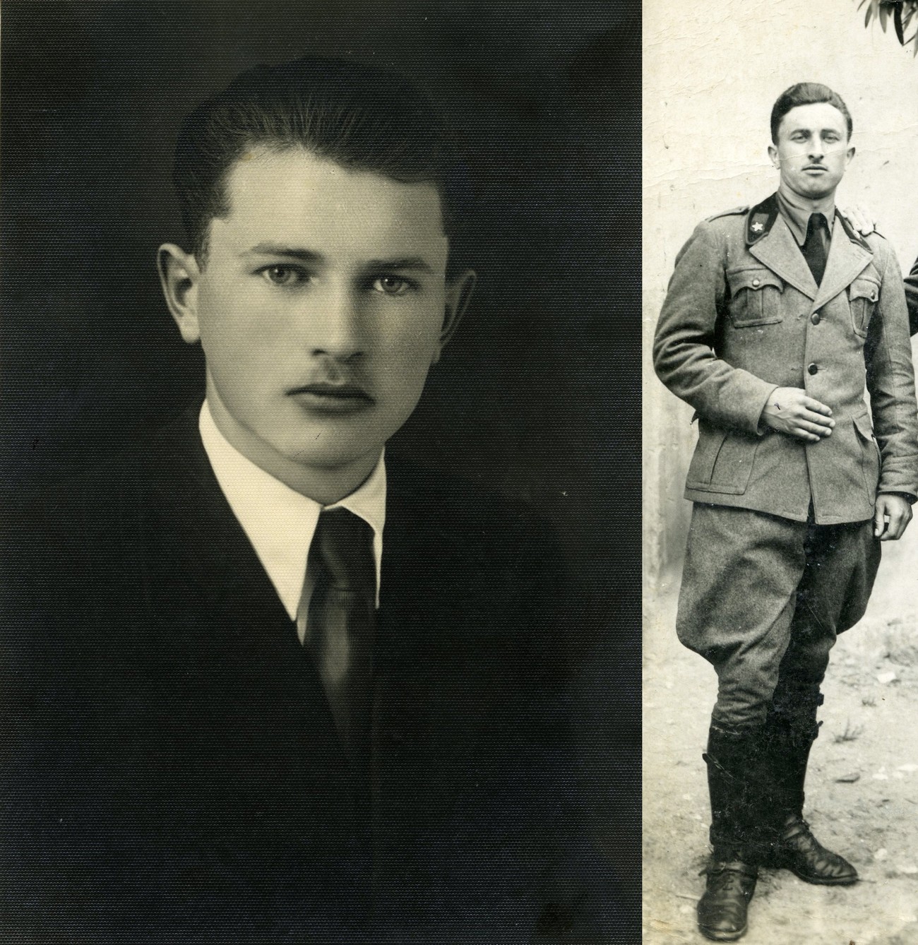 Despite the Italian occupation of the Province of Ljubljana in April of 1941, police and tax control was still carried out on the Rapallo Border. While taking some time off from serving in the Italian army, Bogomir Eržen from Idrija (seen on the right) and his brother Danijel went to Rovte, where they bought a Czech machine gun Zbrojovka from a butcher. They took it past the financier’s office in Dole and smuggled it back to Idrija. When the anti-Italian resistance started in 1942, they handed over the weapon to Vojko’s unit, while also joining the Partisans. Private archive of Ivica Kavčič.